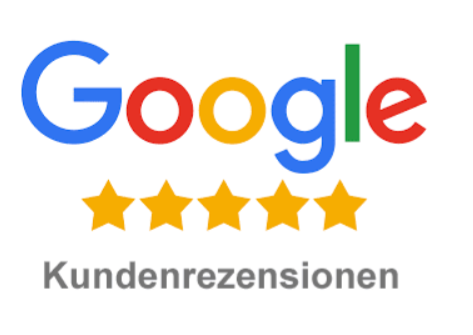 Google Profil DJ Ronny LE. Fünf goldene Sterne mit der Aufschrift "Google Kundenrezensionen".